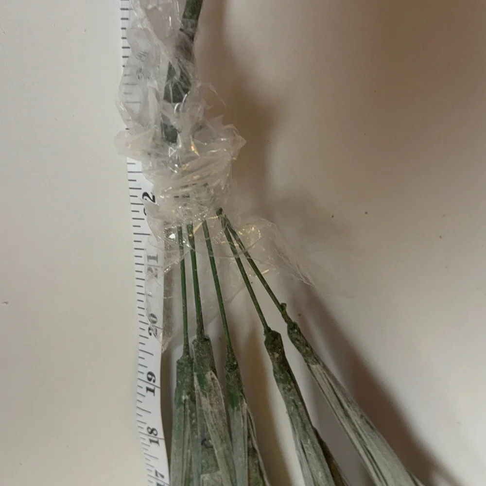 Artificial gray-green grass branch 27”
